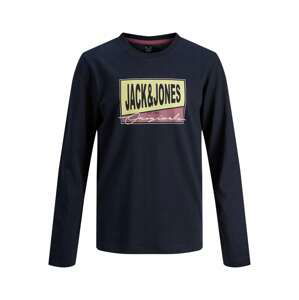 Jack & Jones Junior Tričko 'Mason'  námořnická modř / žlutá / pastelově červená / bílá