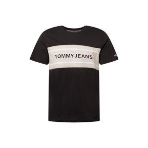 Tommy Jeans Tričko  světle béžová / černá / bílá