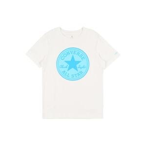 CONVERSE Tričko  bílá / aqua modrá