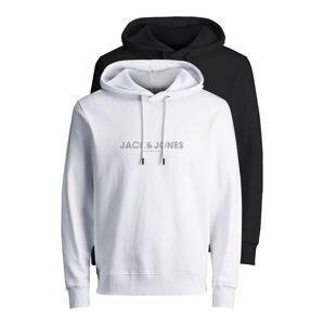 JACK & JONES Mikina  černá / bílá / šedá