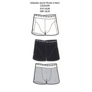 Only & Sons Boxerky 'ONSAXEL'  šedý melír / černá / bílá