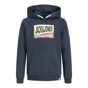 Jack & Jones Junior Mikina 'Mason'  námořnická modř / fialová / světle žlutá