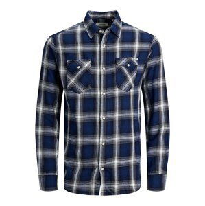 JACK & JONES Košile  modrá / námořnická modř / bílá