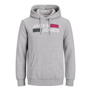 Jack & Jones Plus Mikina  noční modrá / šedý melír / malinová / bílá