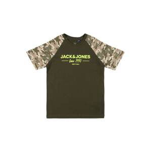 Jack & Jones Junior Tričko 'SOLDIER'  khaki / béžová / olivová / rákos / světle hnědá