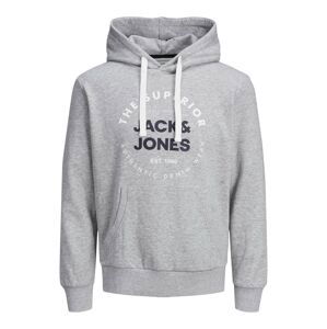 JACK & JONES Mikina  šedý melír / černá / bílá