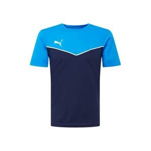 PUMA Funkční tričko 'Individual Rise'  námořnická modř / světlemodrá / bílá