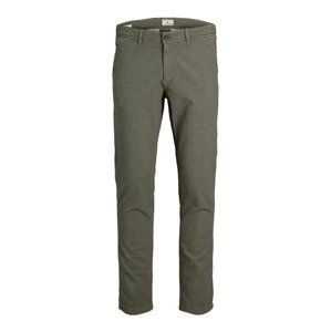 JACK & JONES Chino kalhoty  khaki / černá