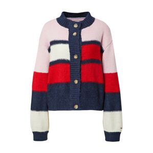 Tommy Jeans Kardigan  námořnická modř / růže / červená / bílá