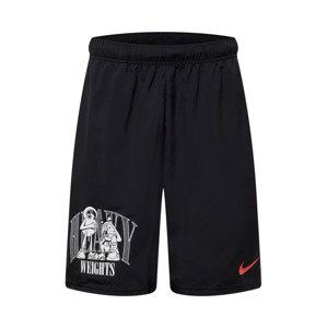 NIKE Sportovní kalhoty  černá / bílá / červená