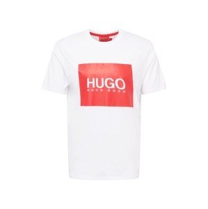 HUGO Tričko 'Dolive'  bílá / červená