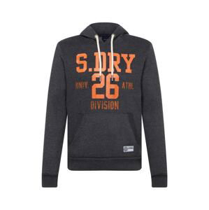 Superdry Mikina  tmavě šedá / svítivě oranžová