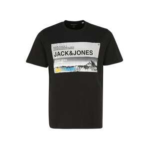 Jack & Jones Plus Tričko 'RACK'  černá / šedá / modrá / žlutá / bílá