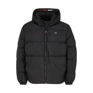 Tommy Jeans Plus Zimní bunda 'Essential'  černá / námořnická modř / červená / bílá