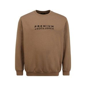 Jack & Jones Plus Mikina  khaki / černá