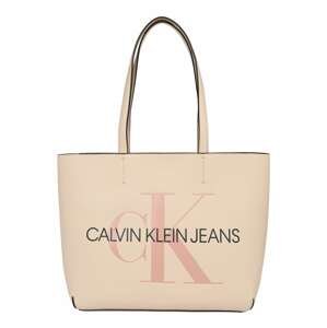 Calvin Klein Jeans Nákupní taška  světle béžová / starorůžová / černá
