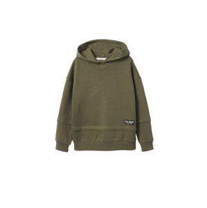 MANGO KIDS Mikina  khaki / černá / bílá