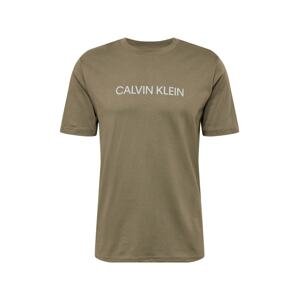 Calvin Klein Performance Funkční tričko  khaki / bílá