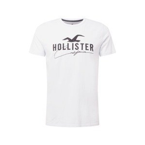 HOLLISTER Tričko  bílá / antracitová