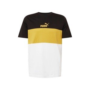 PUMA Funkční tričko  černá / žlutá / bílá