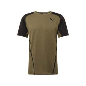 PUMA Funkční tričko 'TRAIN VENT COLORBLOCK SS TEE'  tmavě zelená