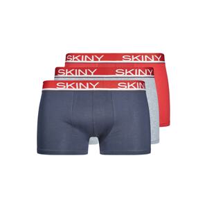 Skiny Boxerky  červená / modrá / šedý melír