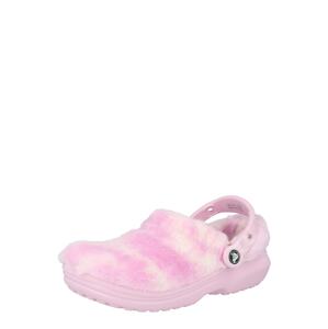 Crocs Pantofle 'Classic Fur Sure'  pink / bílá