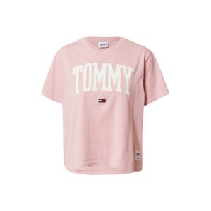 Tommy Jeans Tričko  světle růžová / bílá / námořnická modř / červená