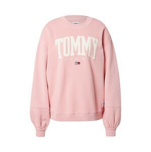 Tommy Jeans Mikina  světle růžová / bílá / tmavě modrá / červená
