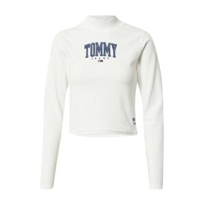 Tommy Jeans Tričko  slonová kost / modrá