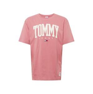 Tommy Jeans Tričko  světle růžová / bílá / noční modrá / červená