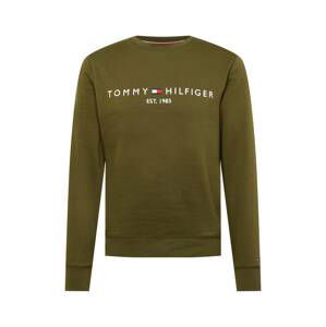 TOMMY HILFIGER Mikina  khaki / bílá