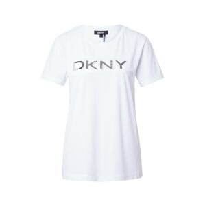DKNY Tričko  bílá / stříbrná