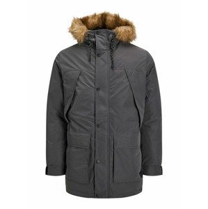 JACK & JONES Zimní parka  tmavě šedá