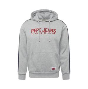 Pepe Jeans Mikina 'ANDRE'  světle šedá / karmínově červené / námořnická modř / bílá