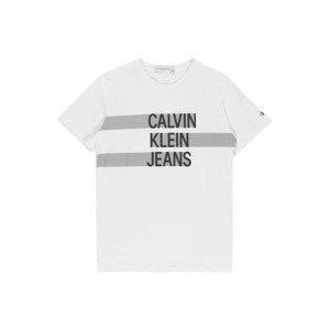 Calvin Klein Jeans Tričko  bílá / šedá / černá