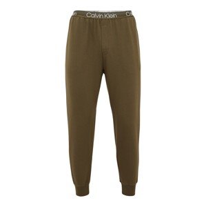 Calvin Klein Underwear Pyžamové kalhoty  khaki / bílá