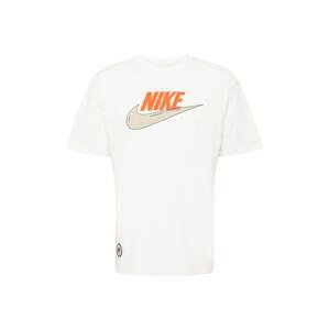 Nike Sportswear T-Shirt  bílá / tmavě oranžová / černá / šedobéžová / světle žlutá
