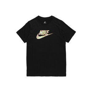 Nike Sportswear Tričko  černá / světle šedá / režná / svítivě žlutá
