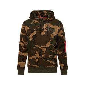 ALPHA INDUSTRIES Mikina  čokoládová / světle hnědá / tmavě hnědá / khaki / oranžová