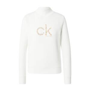 Calvin Klein Mikina  bílá / béžová