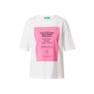 UNITED COLORS OF BENETTON Tričko  bílá / pink / černá