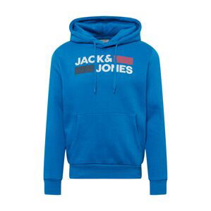 JACK & JONES Mikina  modrá / bílá / červená / černá