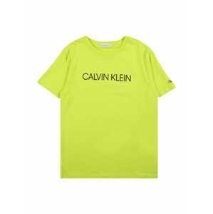 Calvin Klein Jeans Tričko  svítivě zelená / černá