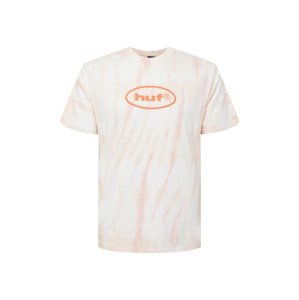 HUF Tričko  bílá / starorůžová / oranžová
