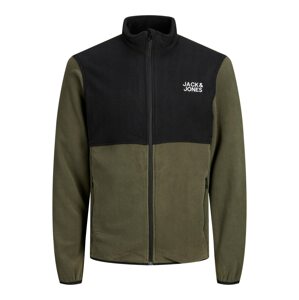 Jack & Jones Junior Fleecová mikina 'Hype'  khaki / černá