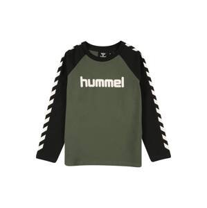 Hummel Funkční tričko  khaki / bílá / černá