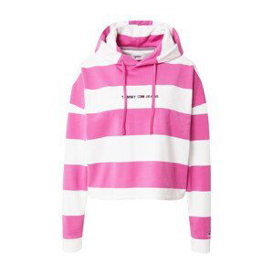 Tommy Jeans Mikina  pink / bílá