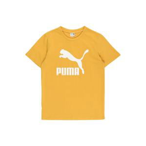 PUMA Tričko  zlatě žlutá / bílá