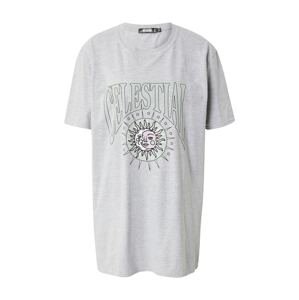 Missguided Oversized tričko  šedý melír / mátová / lenvandulová
